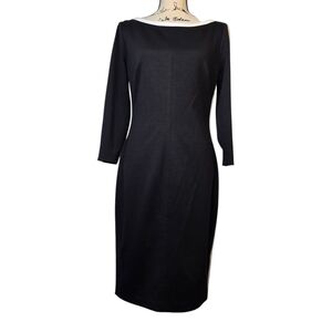 Lauren Ralph Lauren black and white boat neck quarter sleeve midi dress sz 8